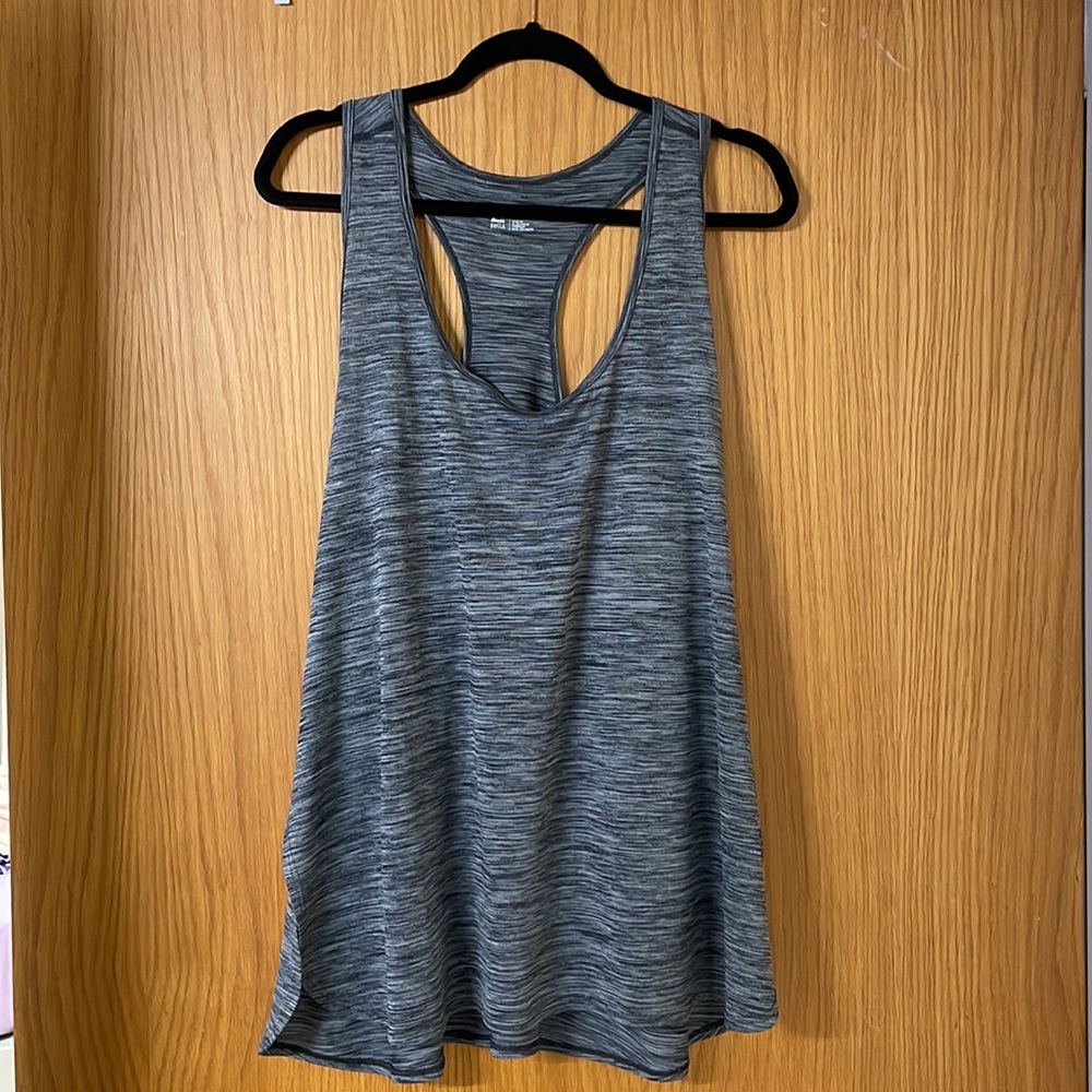Zella 3x heathered gray racer back athletic workout tank top